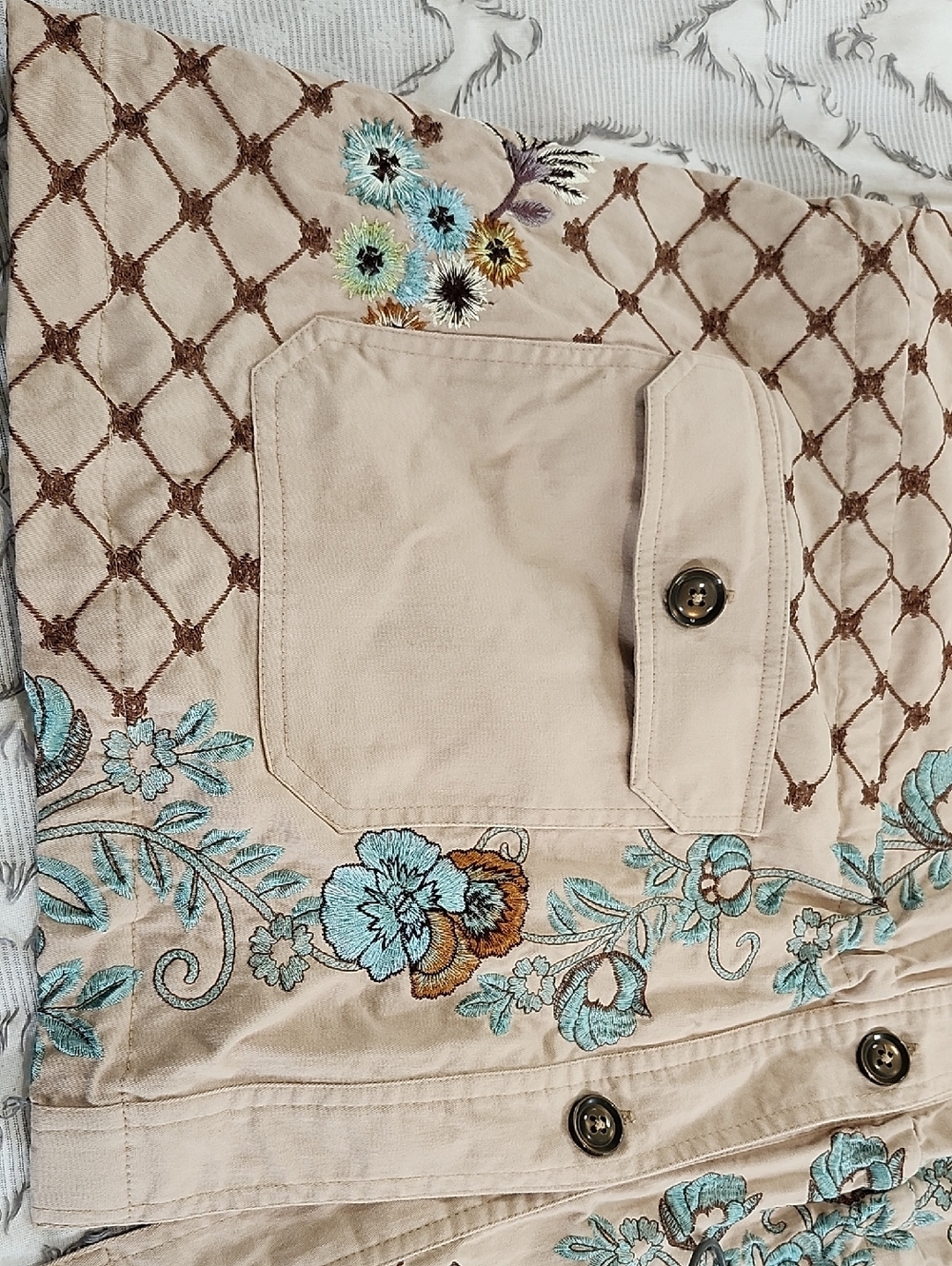 LOGO Lavish By Lori Goldstein Embroidered Boyfriend Jacket 2X - Picture 4 of 13